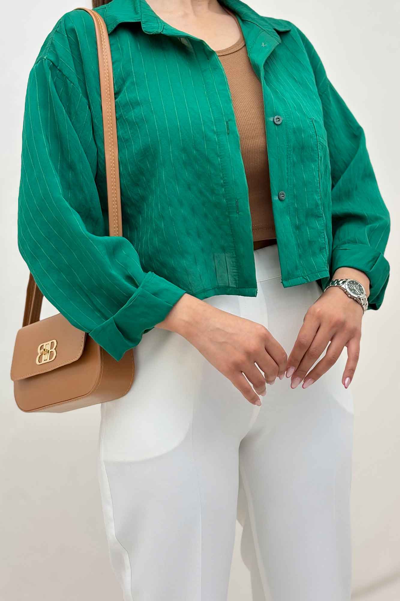 شومیز کراپ پلوتی تک جیب