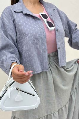 شومیز کراپ پلوتی تک جیب