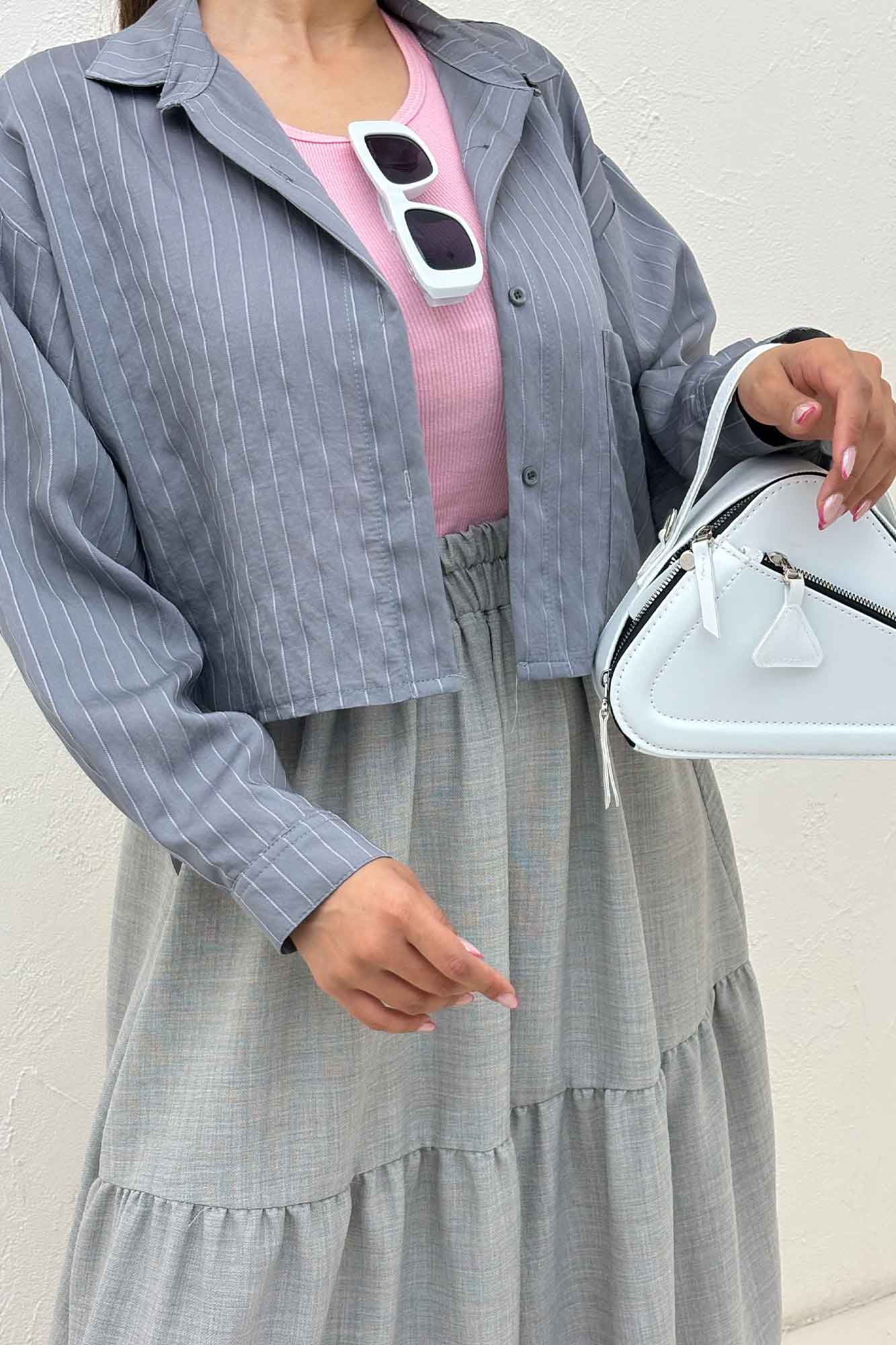 شومیز کراپ پلوتی تک جیب