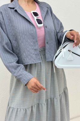 شومیز کراپ پلوتی تک جیب