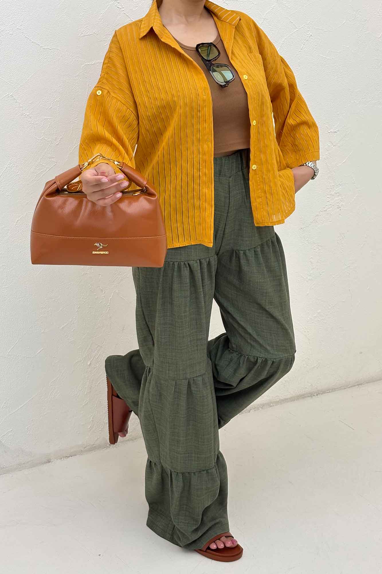 شومیز بغل چاک آستین پاگن سزار