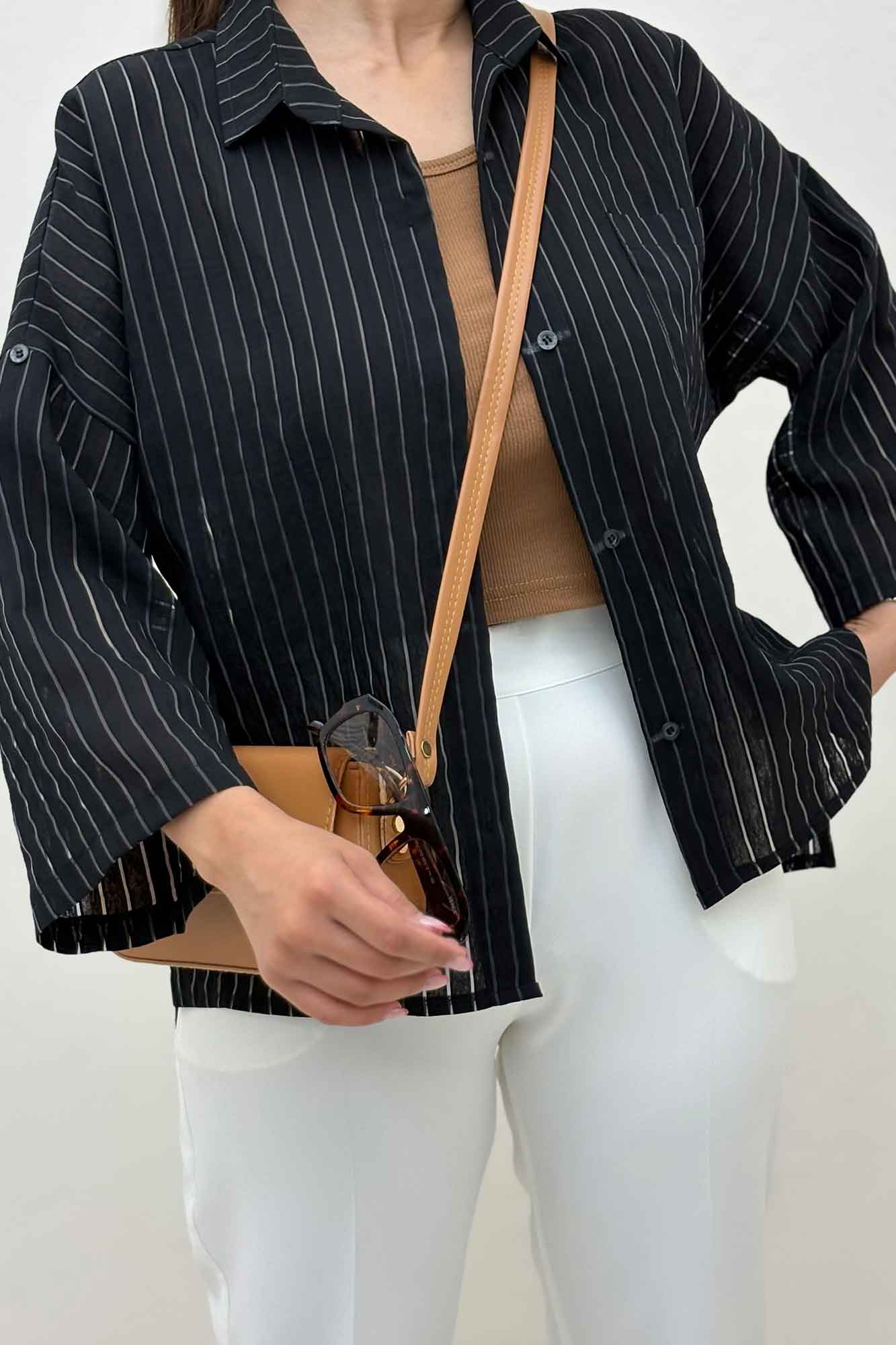 شومیز بغل چاک آستین پاگن سزار