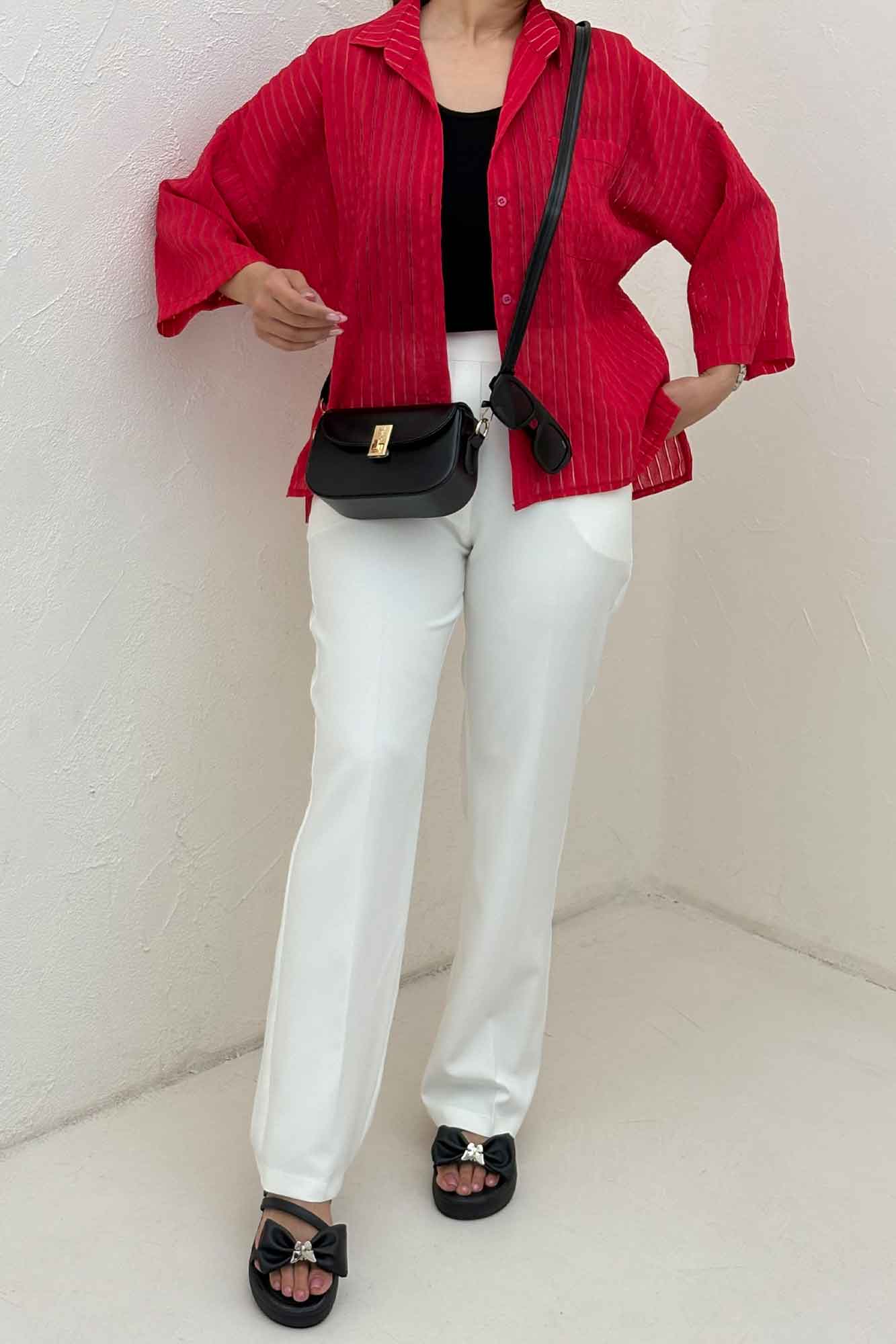 شومیز بغل چاک آستین پاگن سزار