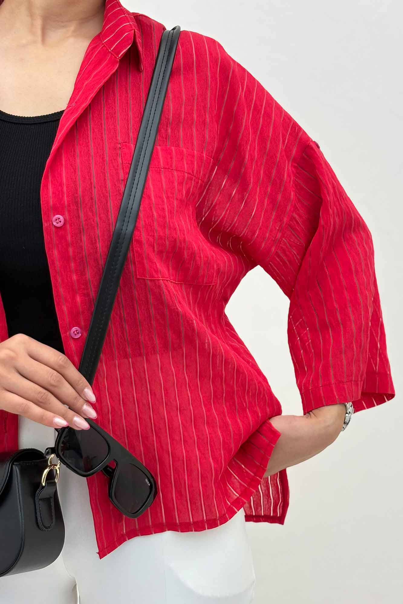 شومیز بغل چاک آستین پاگن سزار