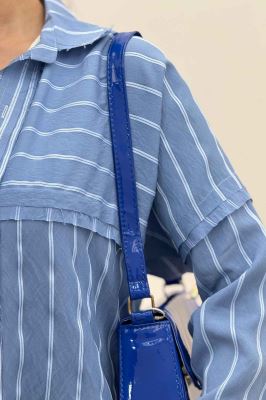 شومیز مانتویی parry راه راه لبه کات