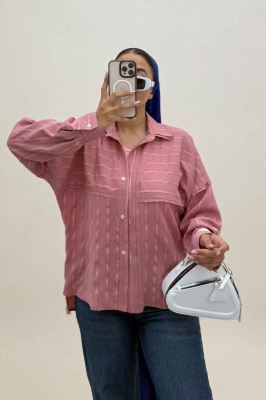 شومیز مانتویی parry راه راه لبه کات