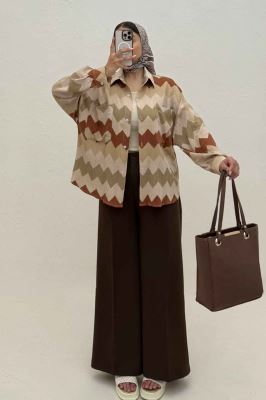 شومیز مانتویی کراش چاپی دو جیب