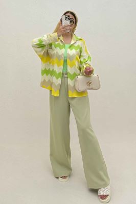 شومیز مانتویی کراش چاپی دو جیب