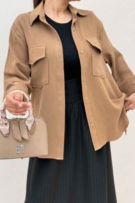 مانتو دو جیب پاکتی دبل فیس بغل بند