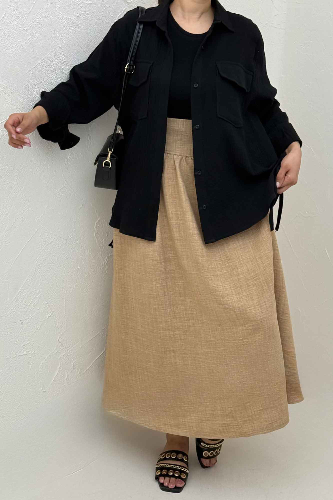 مانتو دو جیب پاکتی دبل فیس بغل بند