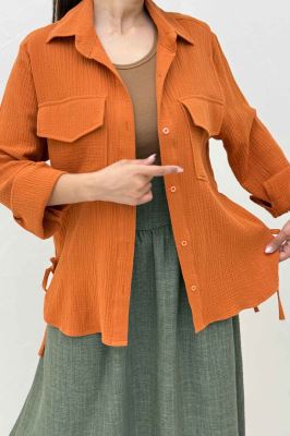 مانتو دو جیب پاکتی دبل فیس بغل بند