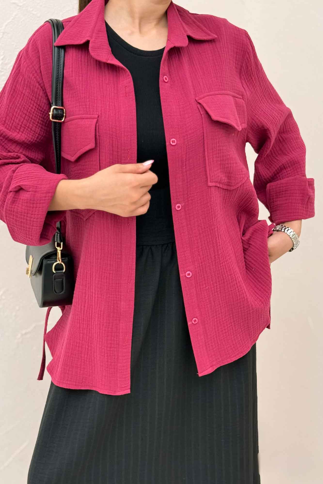 مانتو دو جیب پاکتی دبل فیس بغل بند