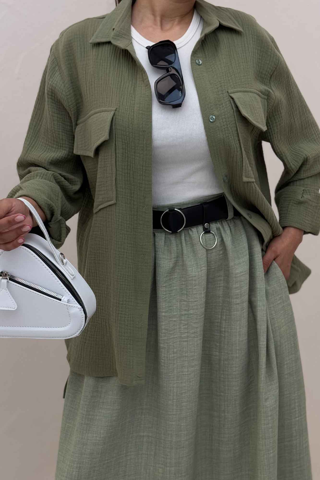 مانتو دو جیب پاکتی دبل فیس بغل بند