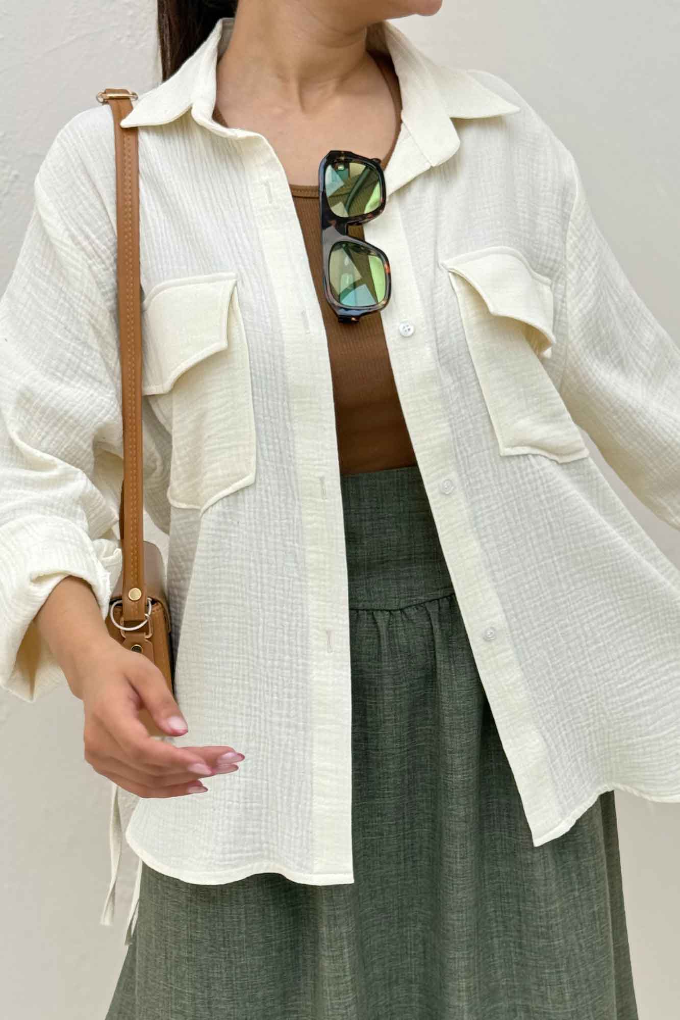 مانتو دو جیب پاکتی دبل فیس بغل بند