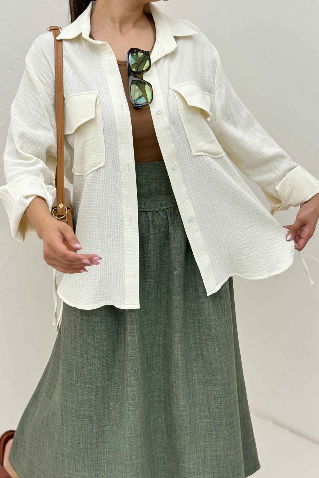 مانتو دو جیب پاکتی دبل فیس بغل بند