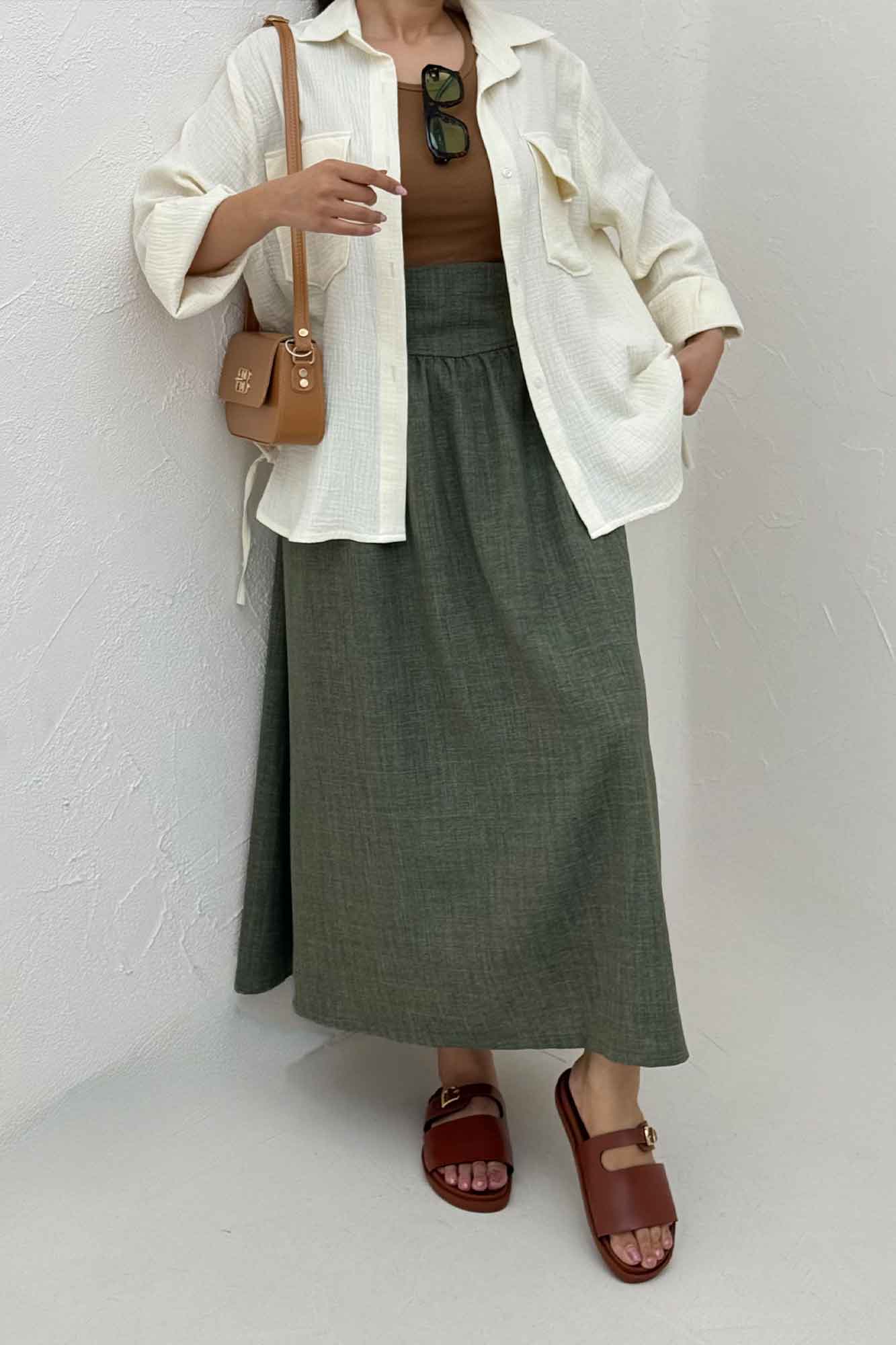 مانتو دو جیب پاکتی دبل فیس بغل بند