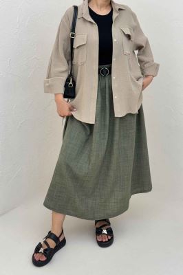 مانتو دو جیب پاکتی دبل فیس بغل بند