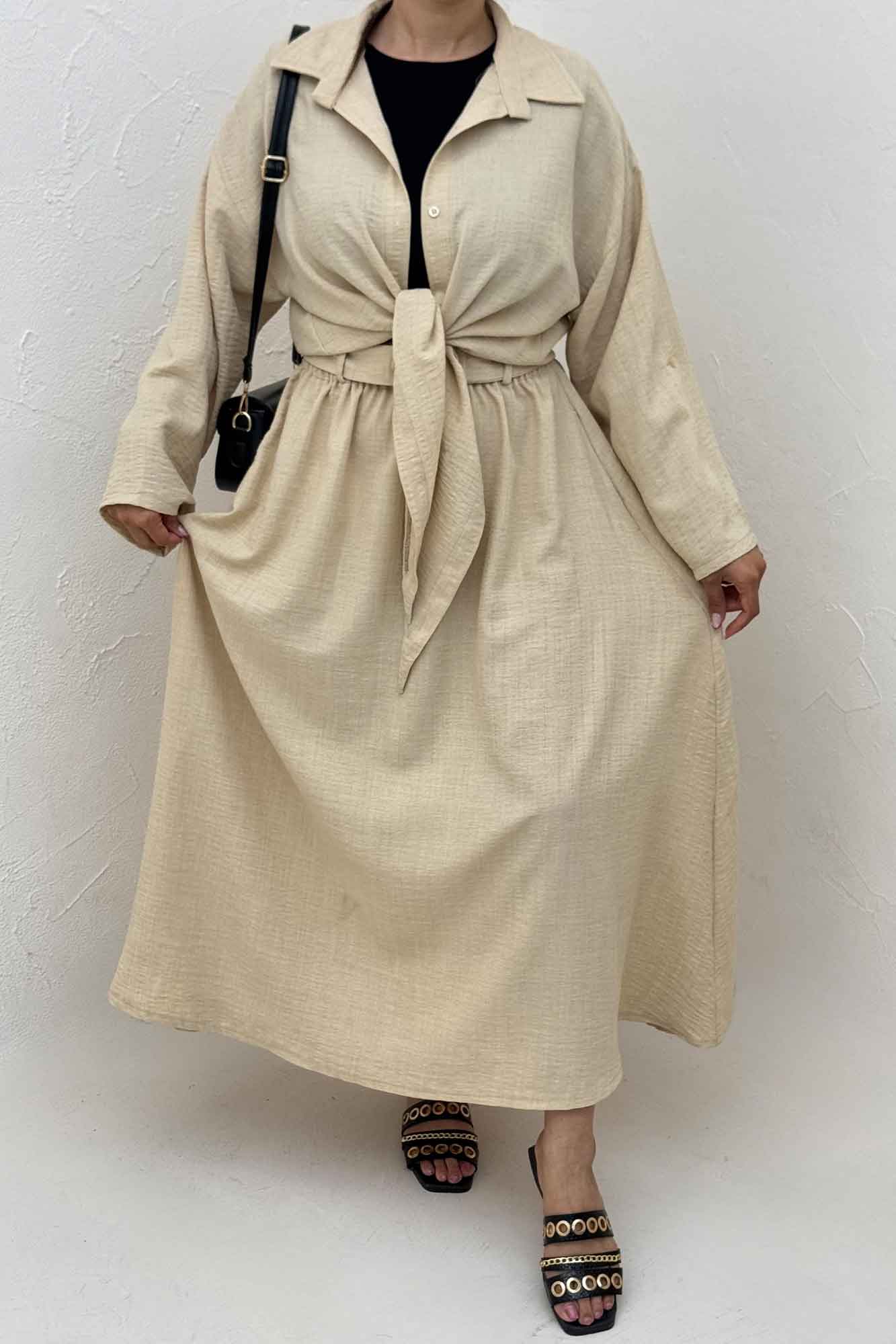 ست شومیز و دامن شانتون راهدار papia