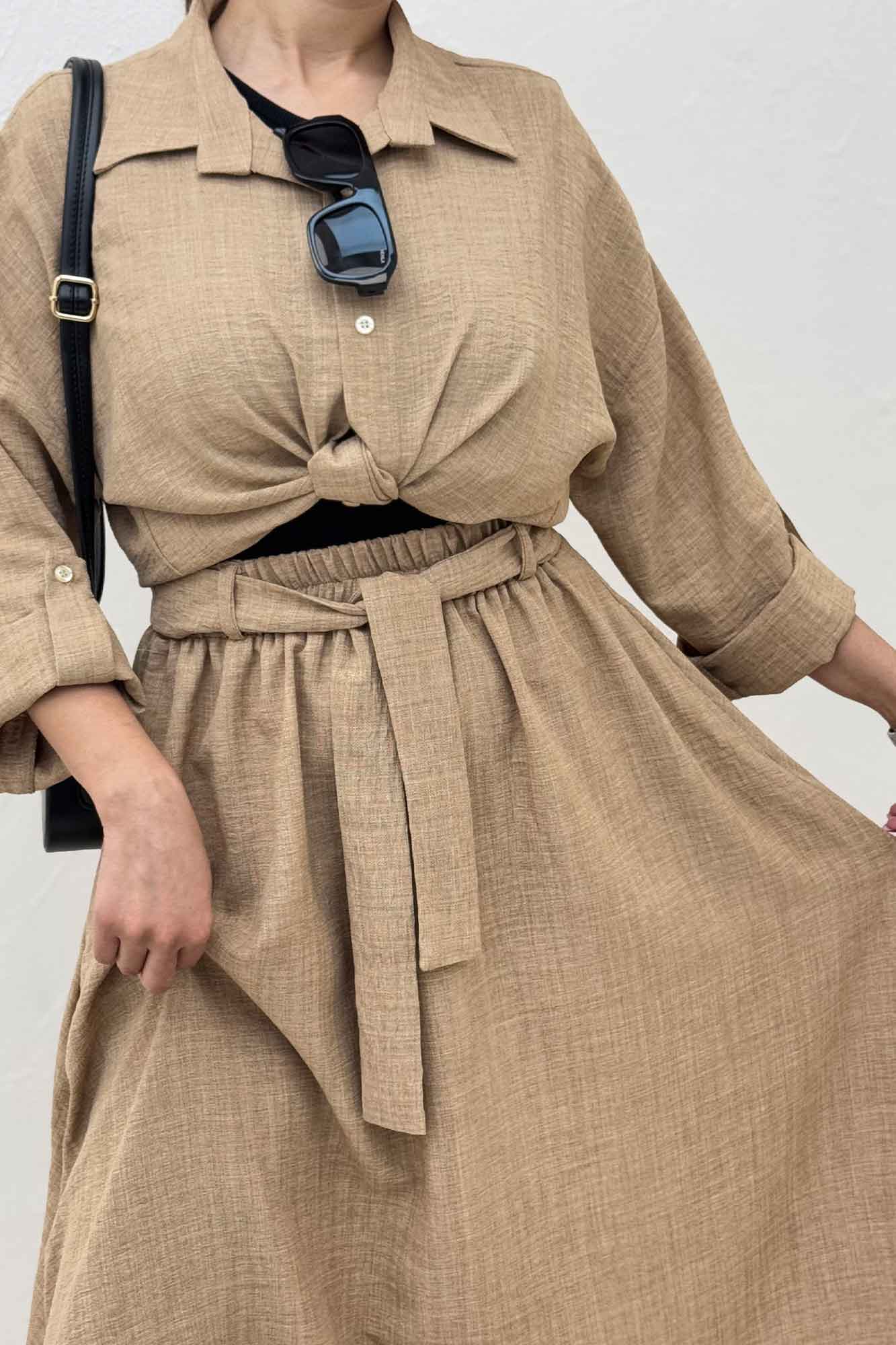 ست شومیز و دامن شانتون راهدار papia