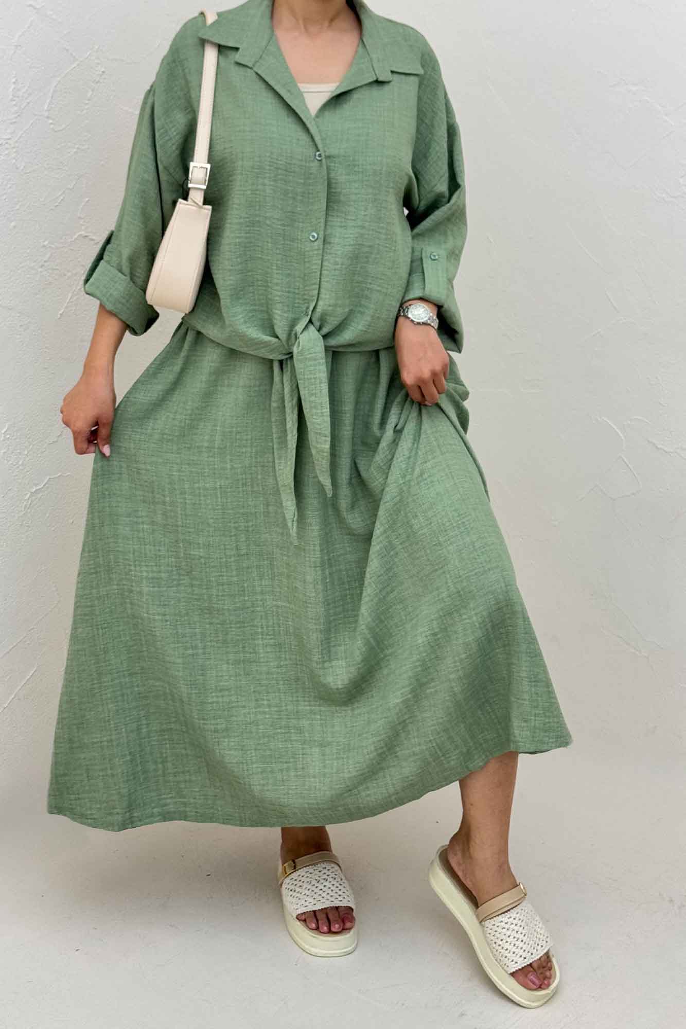 ست شومیز و دامن شانتون راهدار papia