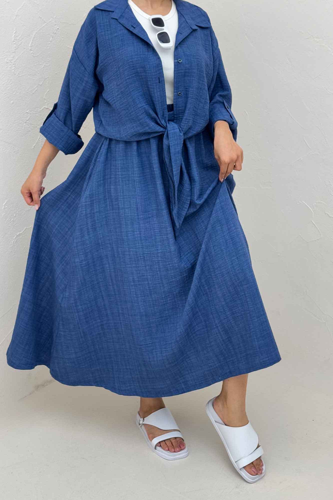 ست شومیز و دامن شانتون راهدار papia