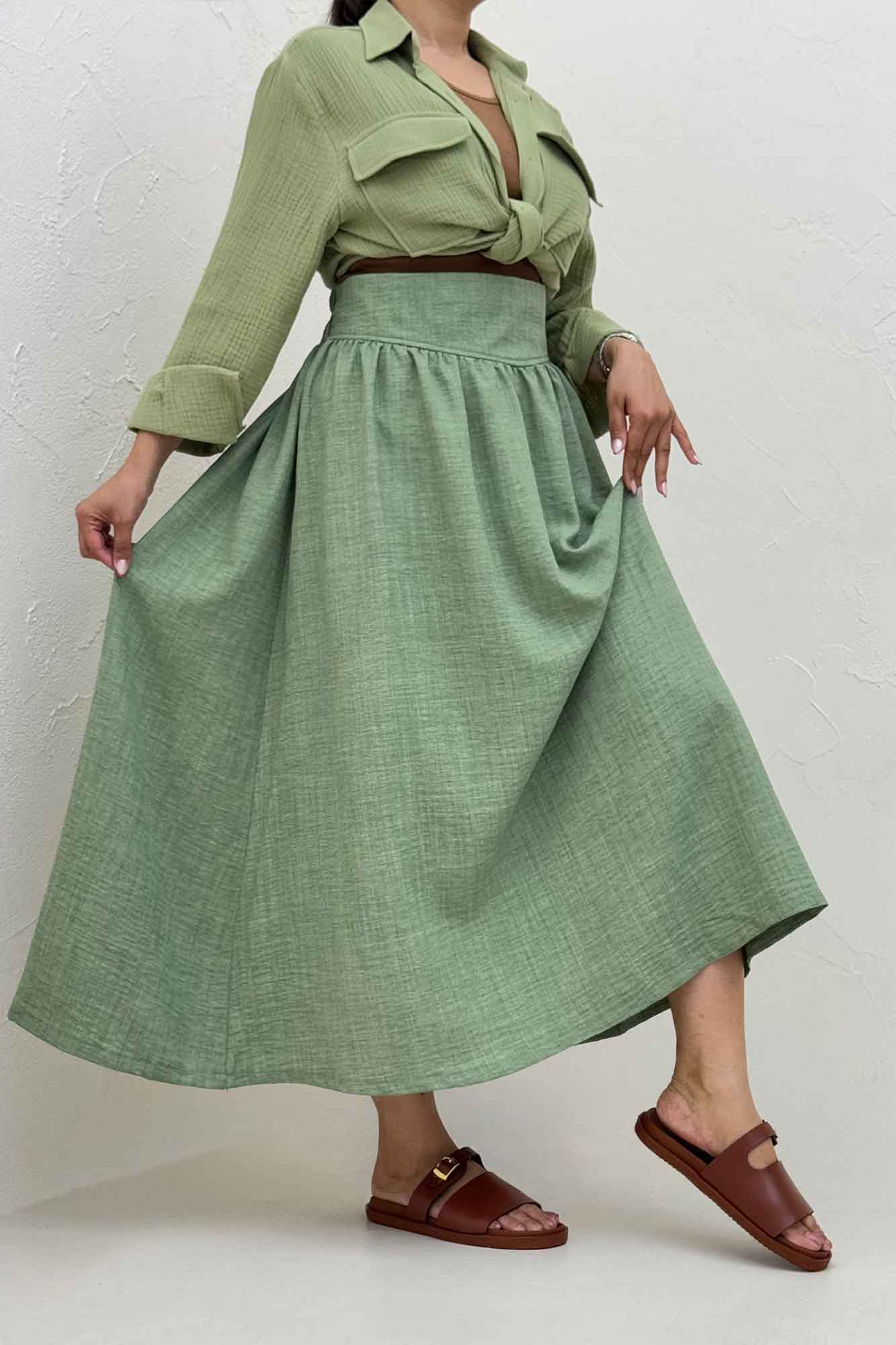 دامن بلند شانتون راهدار کمر پهن 