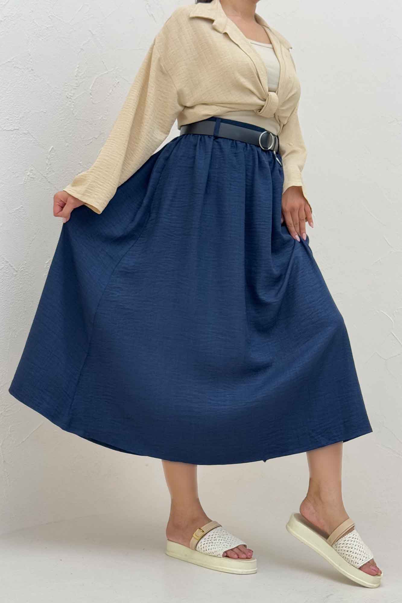 دامن بلند کمر پلدار شانتون 