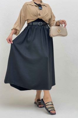 دامن بلند کمر پلدار شانتون 