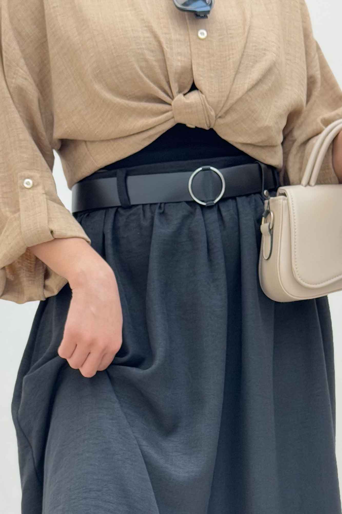 دامن بلند کمر پلدار شانتون 