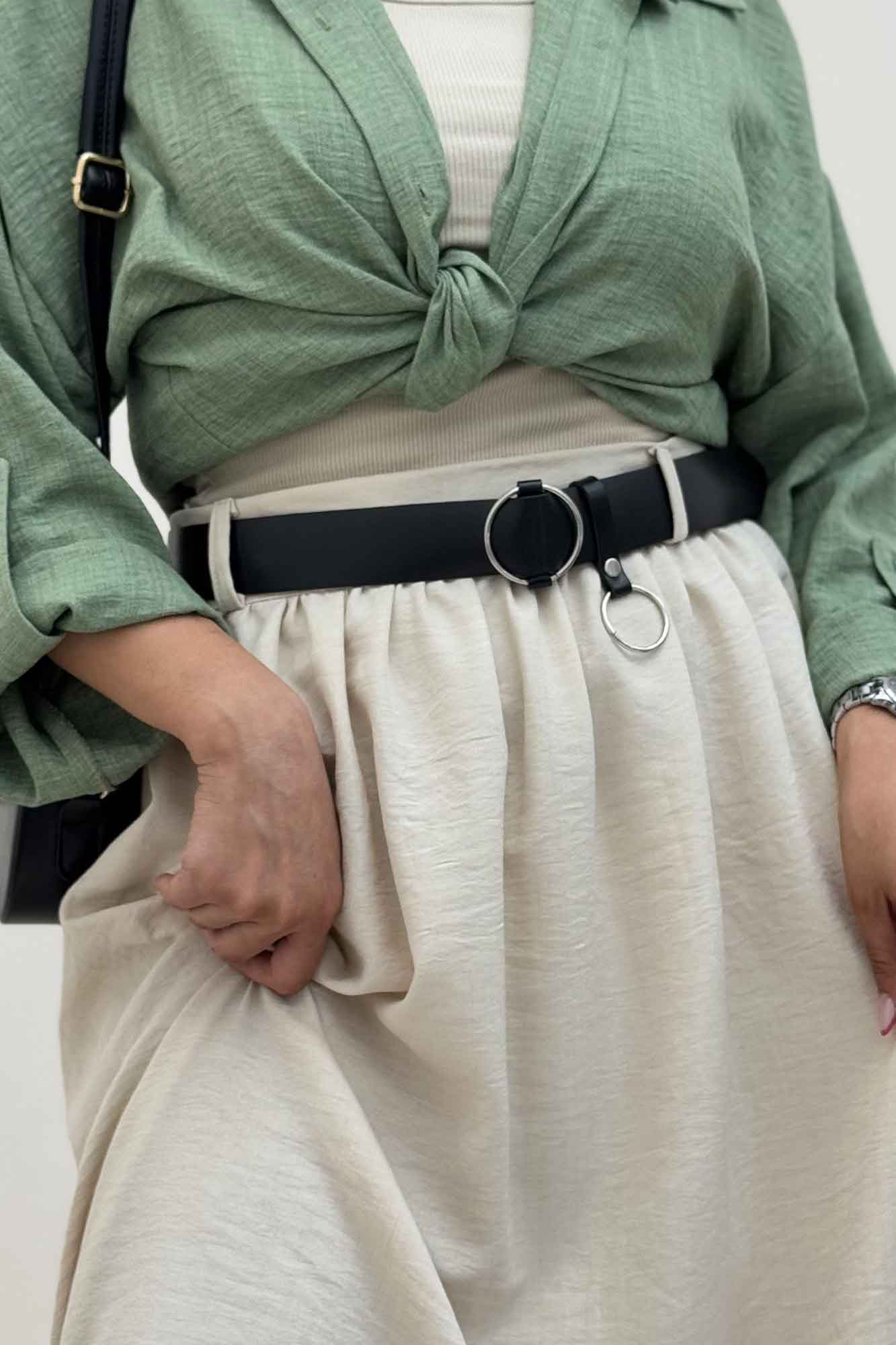 دامن بلند کمر پلدار شانتون 