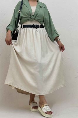 دامن بلند کمر پلدار شانتون 