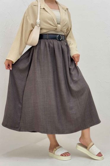 دامن بلند کمر پلدار شانتون 