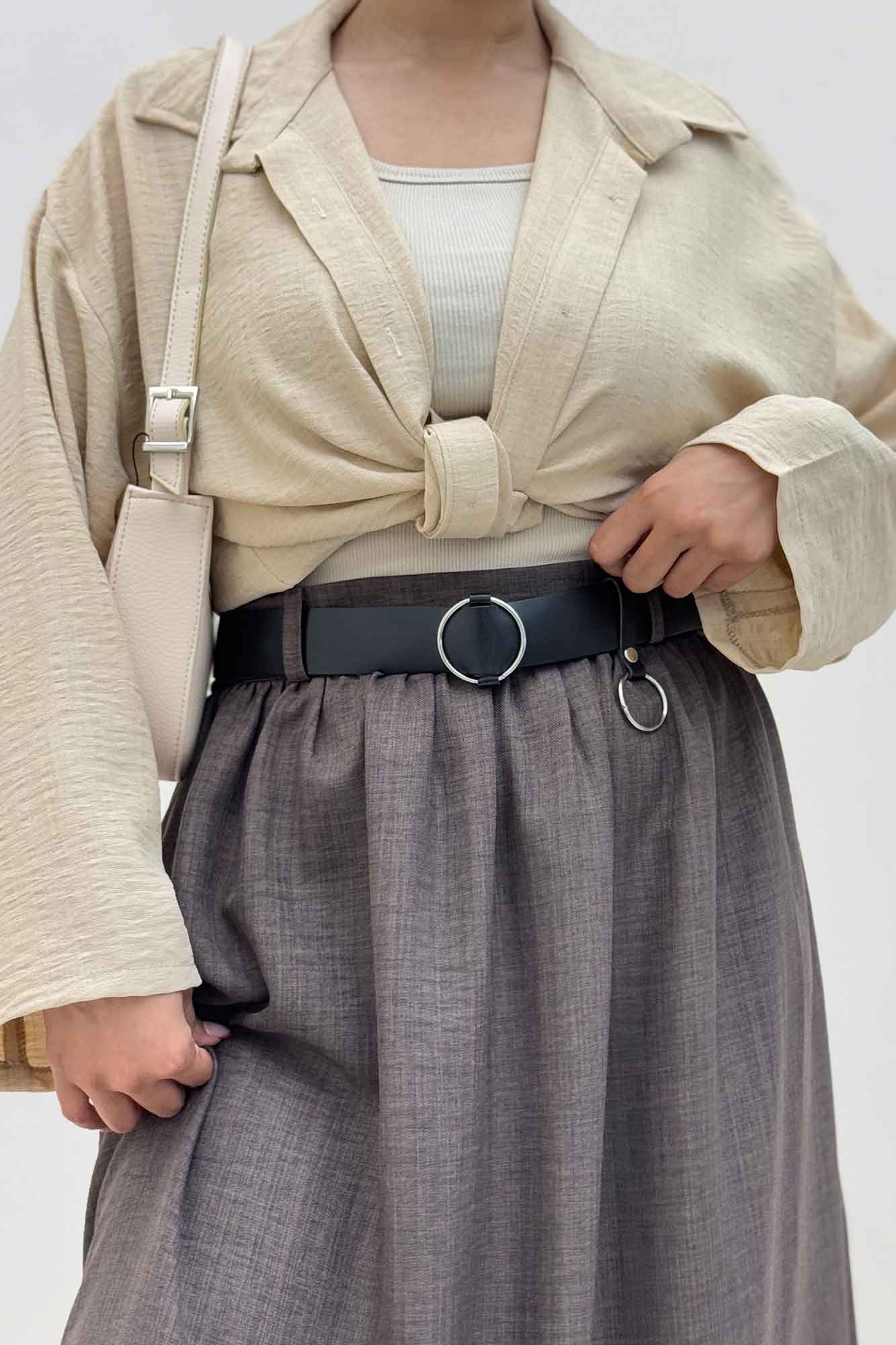 دامن بلند کمر پلدار شانتون 