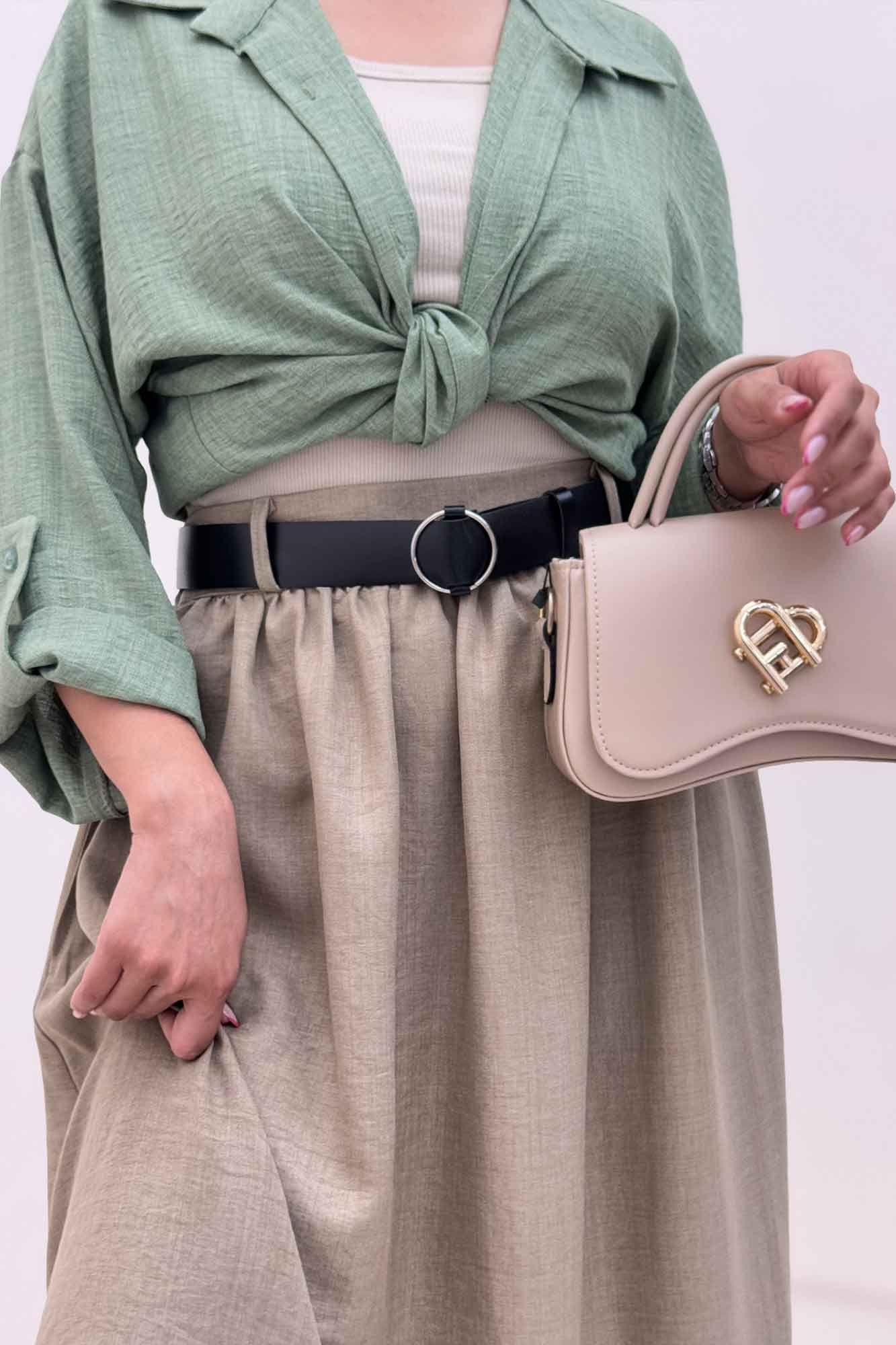 دامن بلند کمر پلدار شانتون 