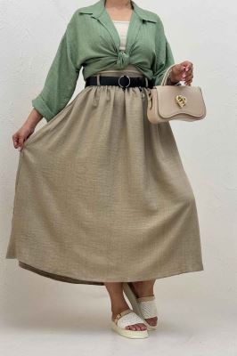 دامن بلند کمر پلدار شانتون 