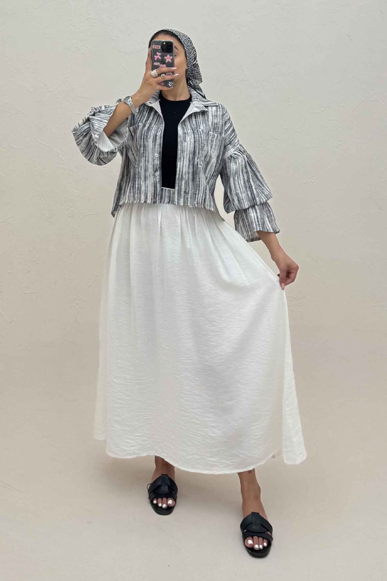 ست شومیز و دامن پرینتی کد 6