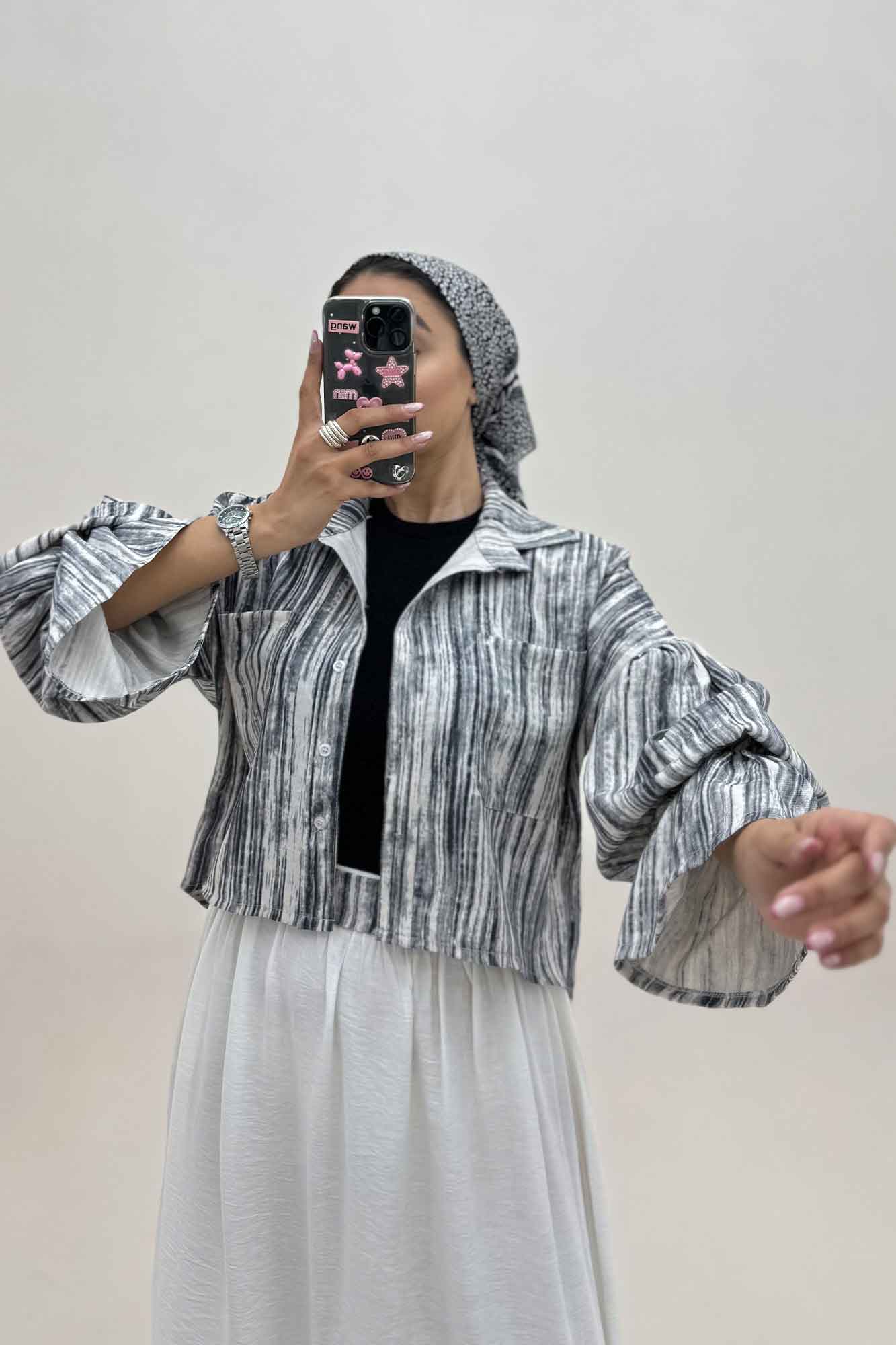 ست شومیز و دامن پرینتی کد 6