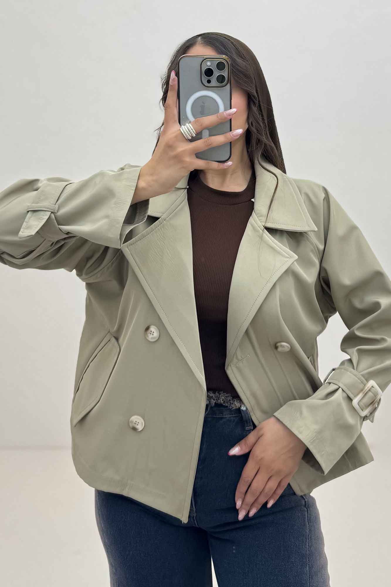 کت سانتانا آستین سگک چهار دکمه