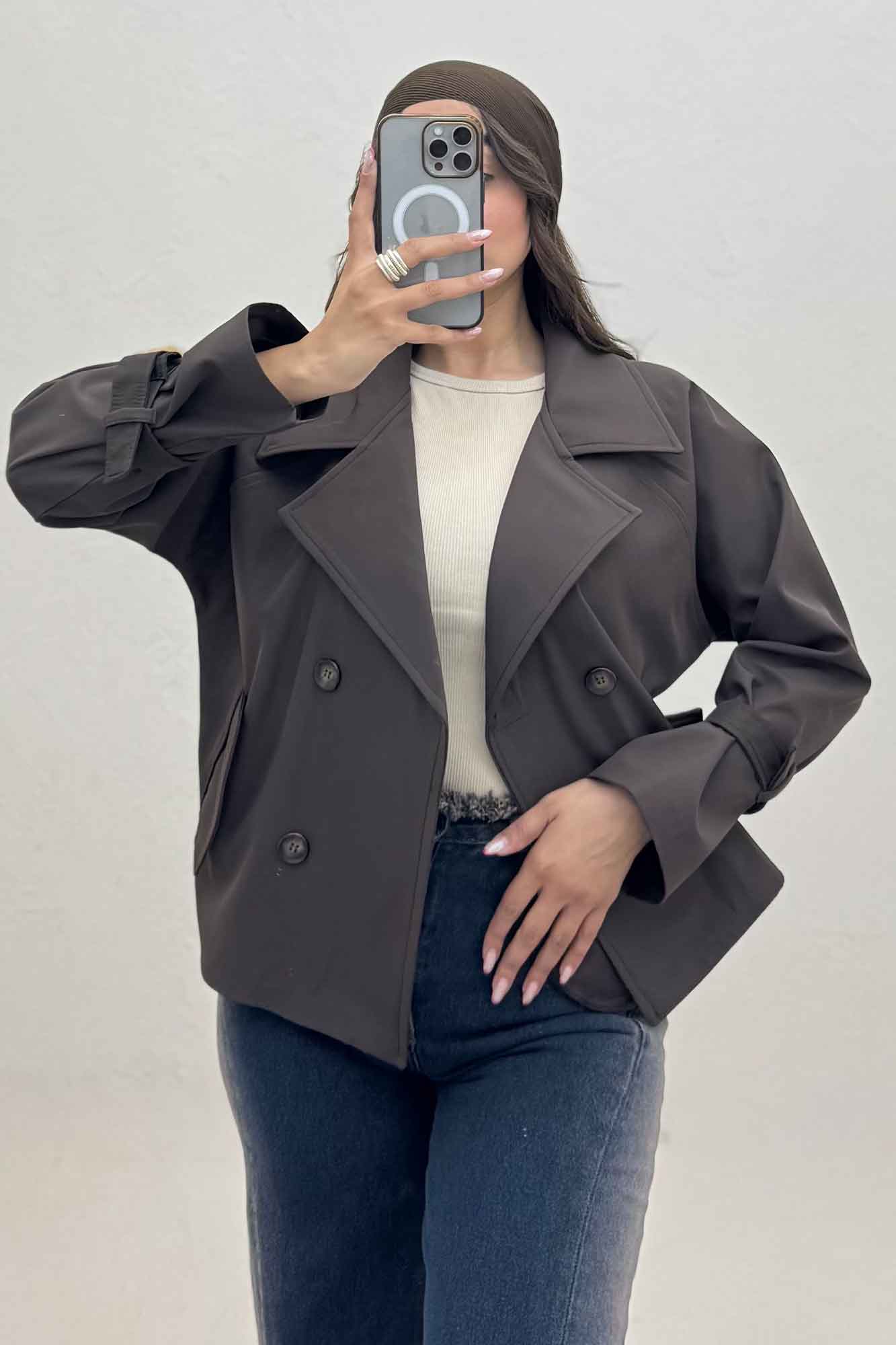 کت سانتانا آستین سگک چهار دکمه