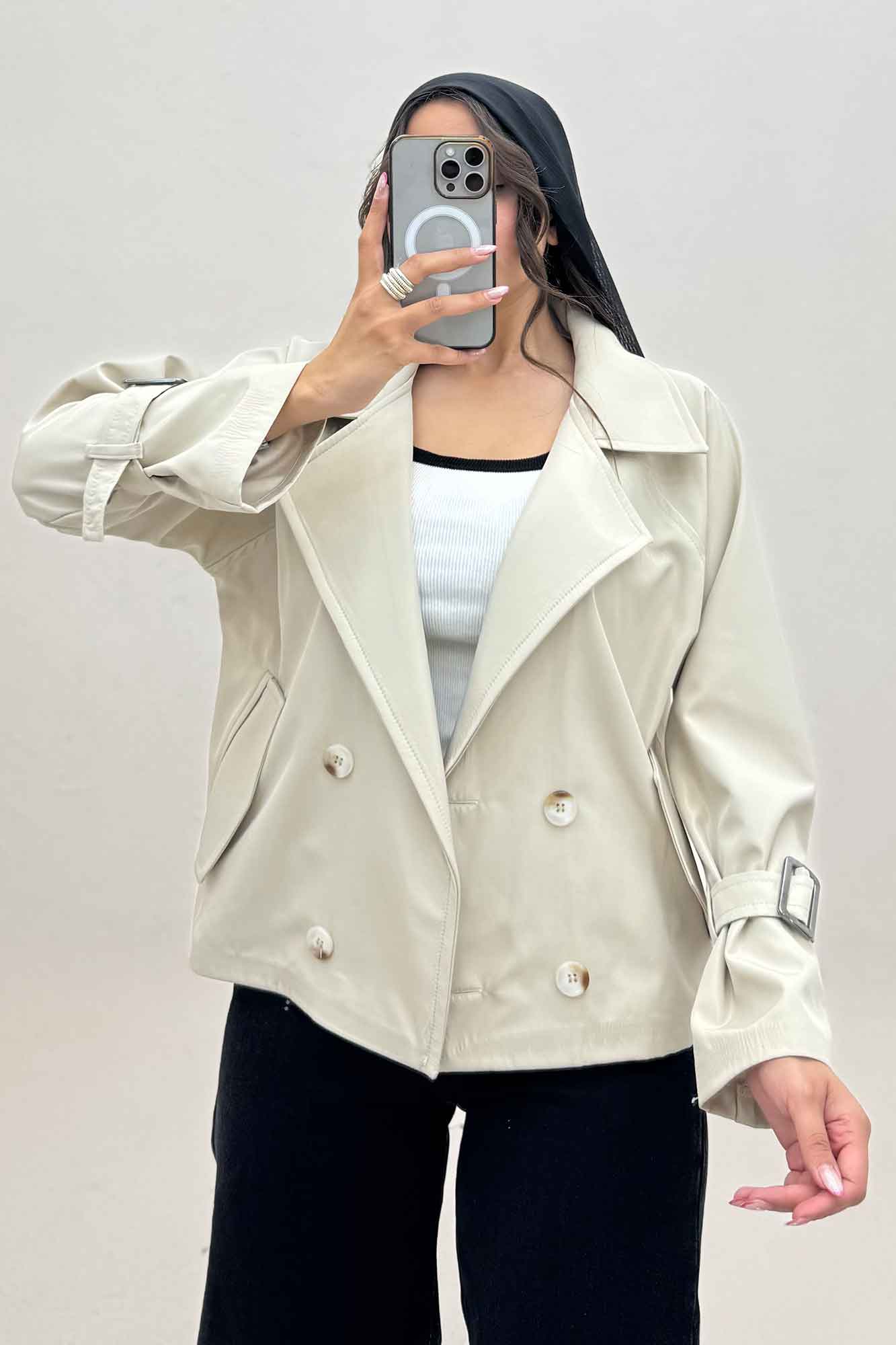 کت سانتانا آستین سگک چهار دکمه