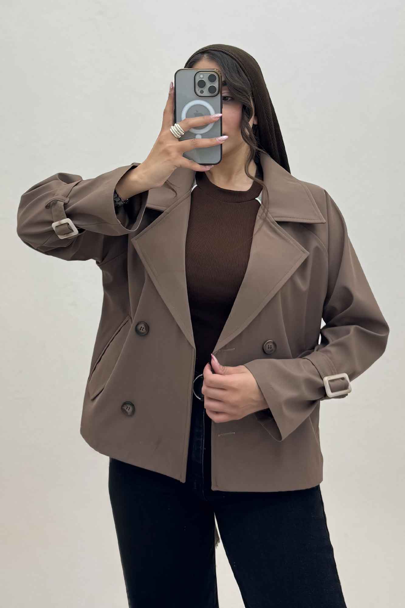 کت سانتانا آستین سگک چهار دکمه