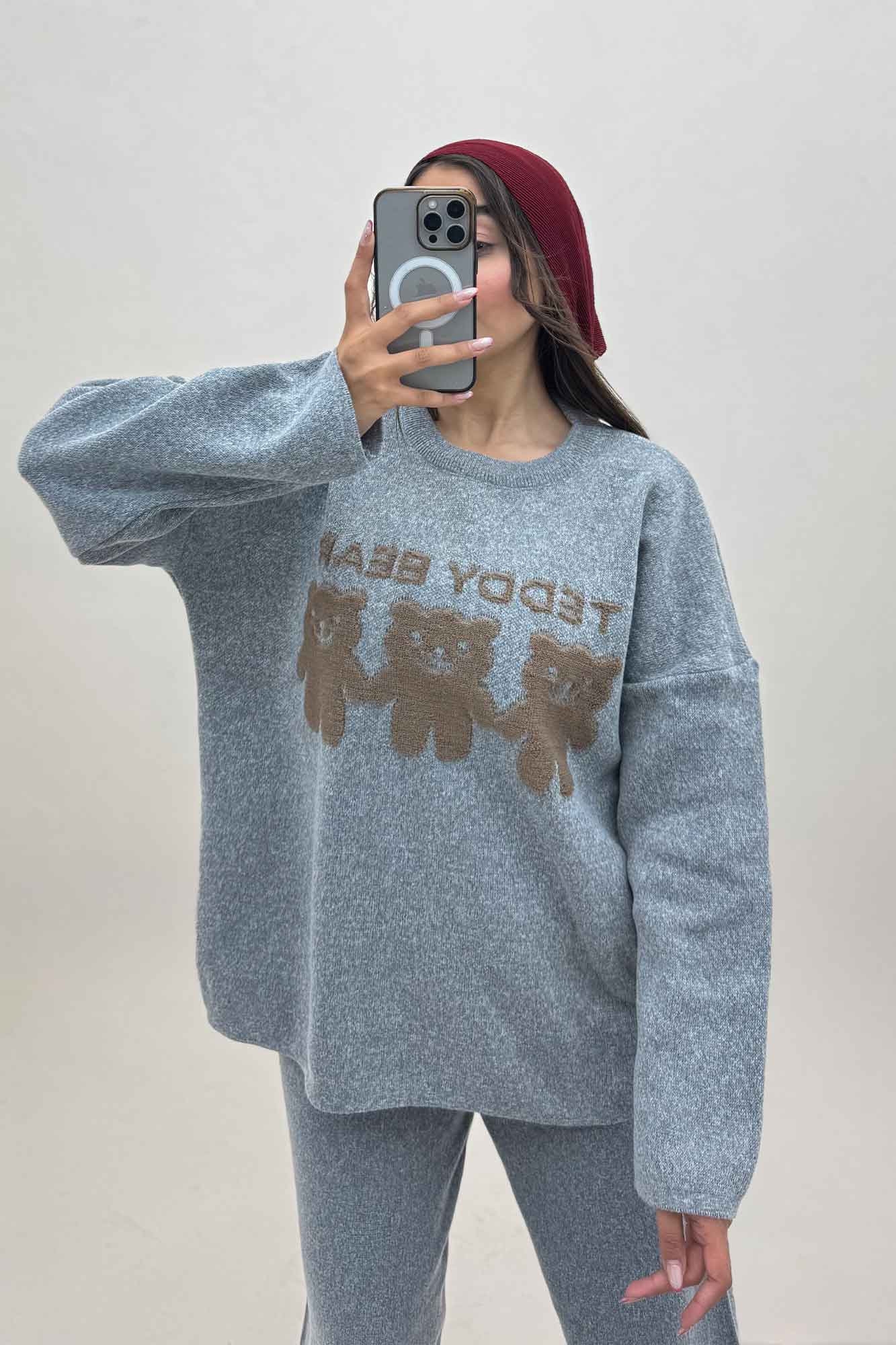 ست دورس و شلوار بافت سه خرس 419