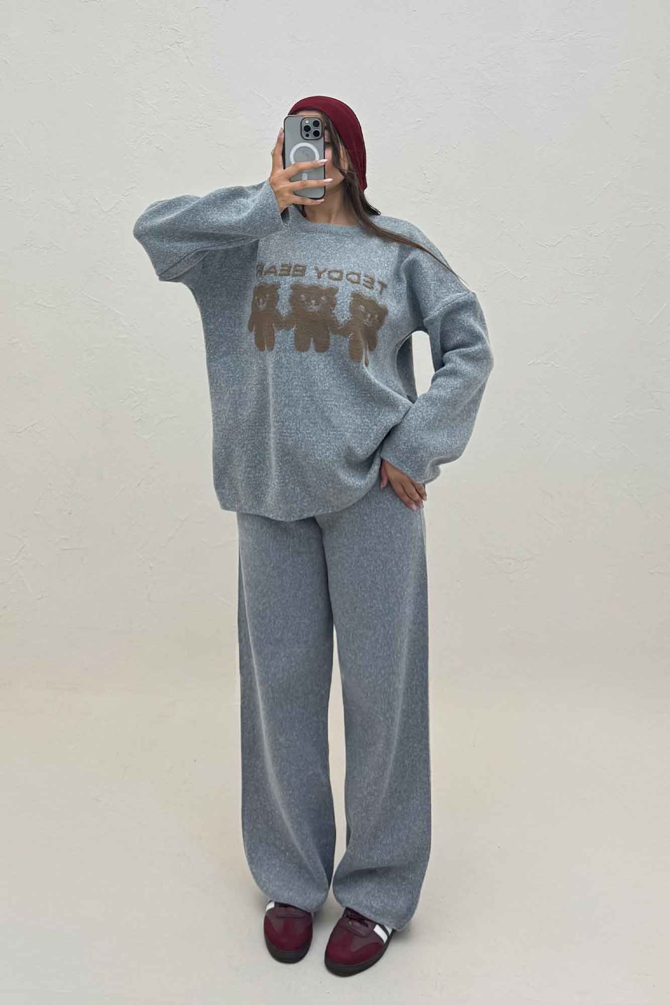 ست دورس و شلوار بافت سه خرس 419