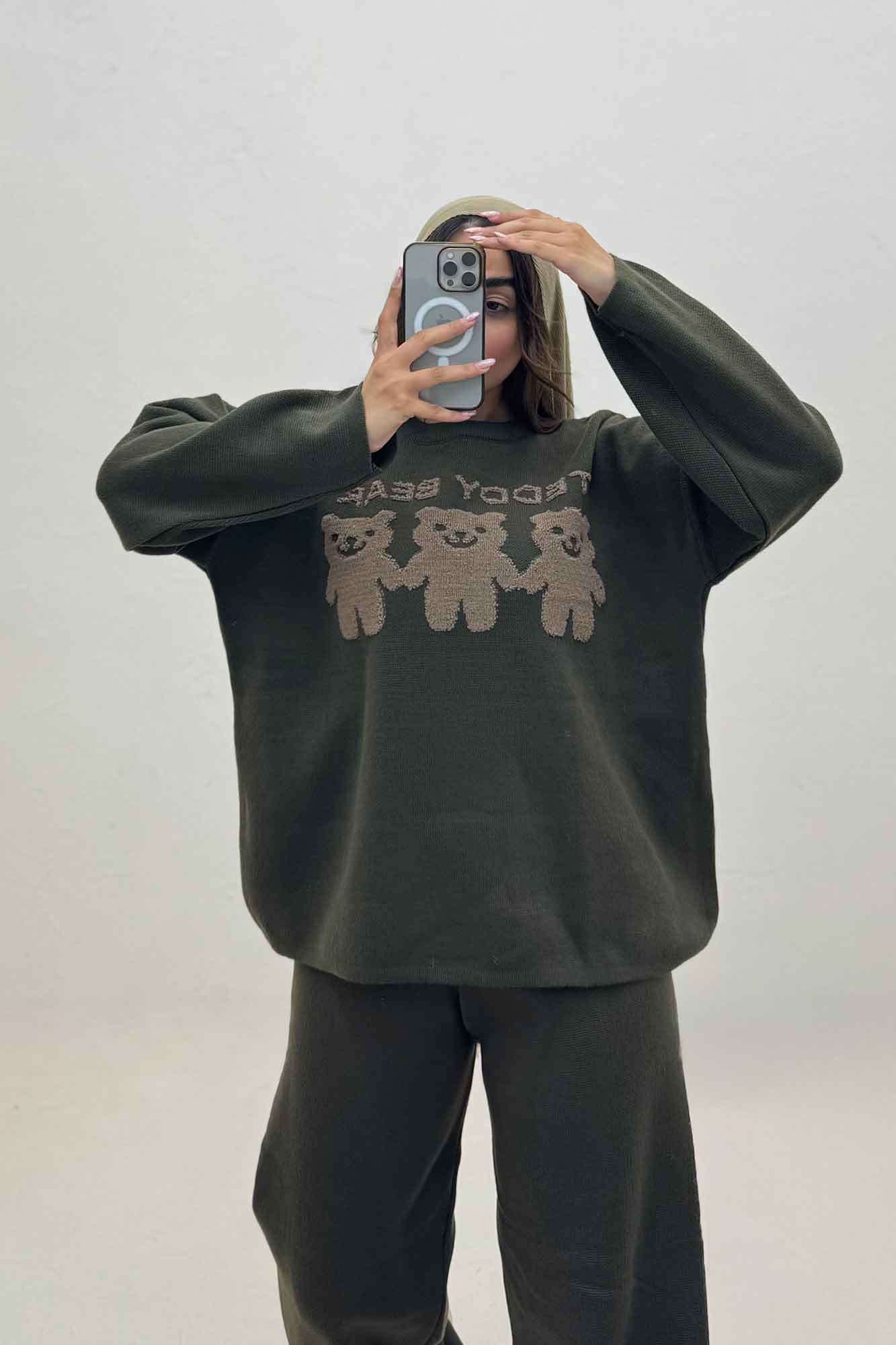 ست دورس و شلوار بافت سه خرس 419