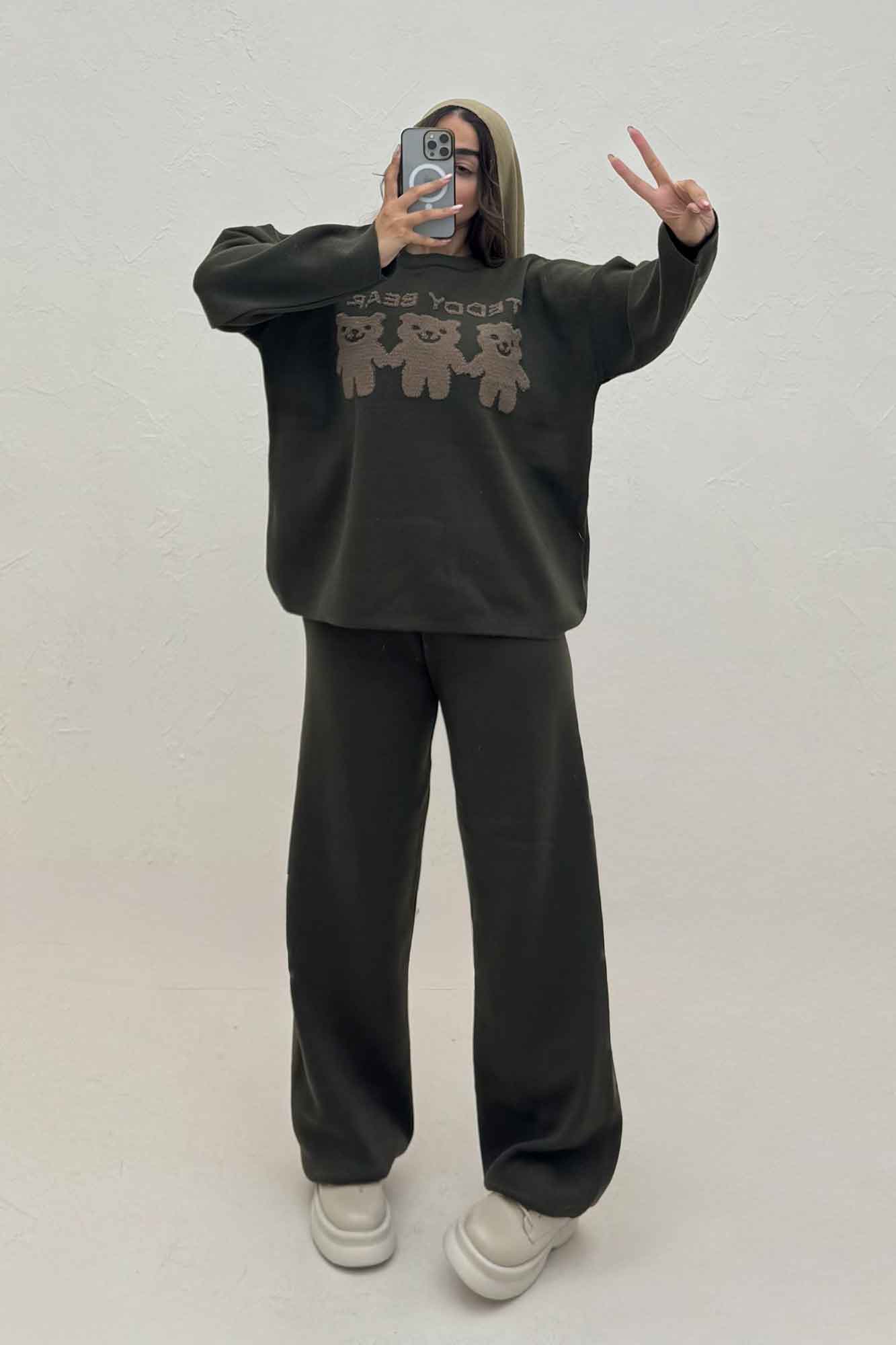 ست دورس و شلوار بافت سه خرس 419