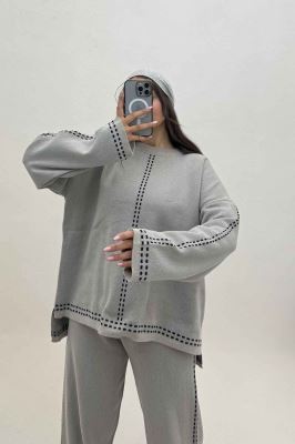 ست دورس و شلوار بافت لش پرفراژ  406