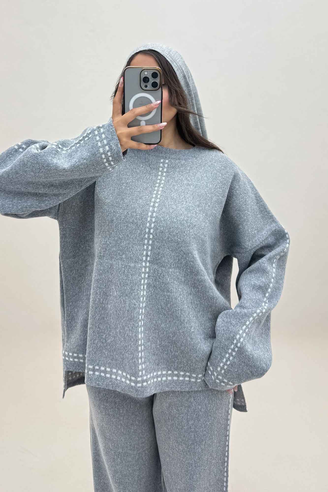 ست دورس و شلوار بافت لش پرفراژ  406