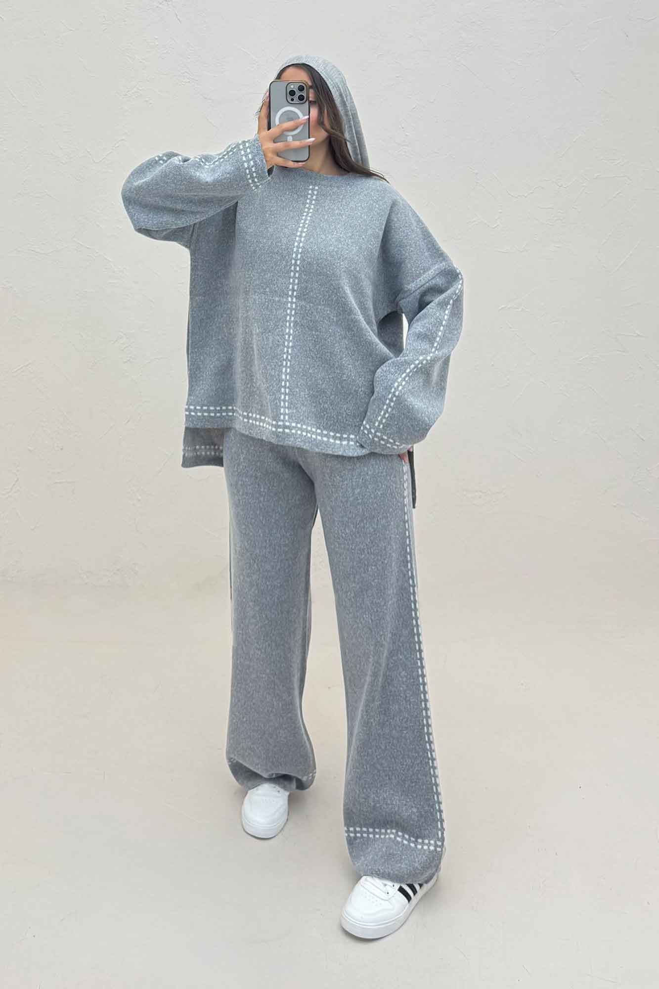 ست دورس و شلوار بافت لش پرفراژ  406