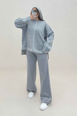 ست دورس و شلوار بافت لش پرفراژ  406