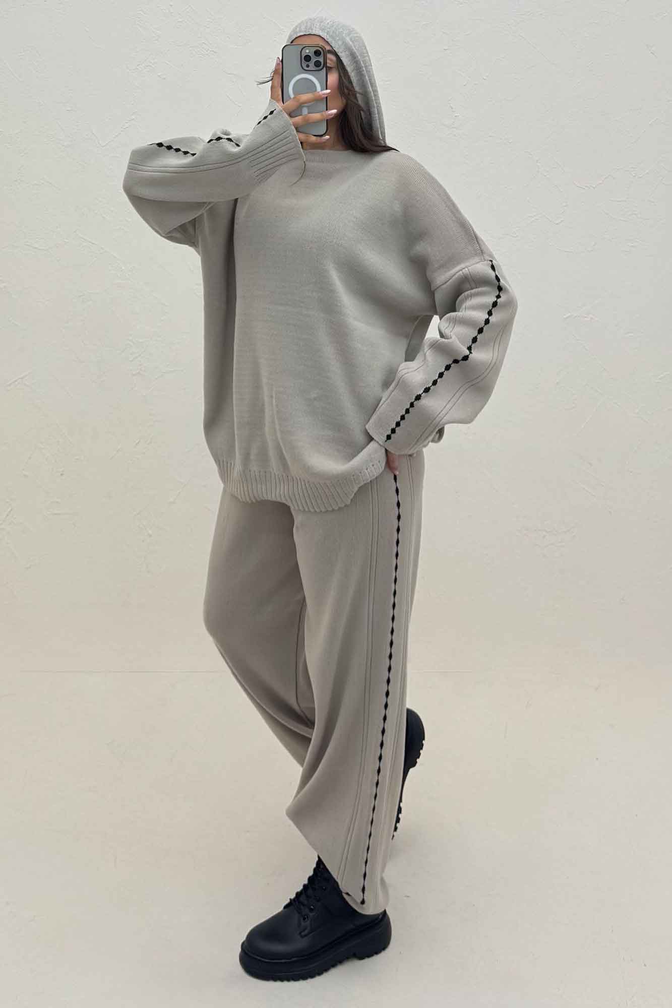 ست دورس و شلوار بافت 404